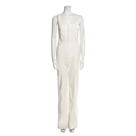 Alice Olivia CHELS DENIM CORSET SLEEVELESS JUMPSUIT: M | US 6 - Picture 4 of 9